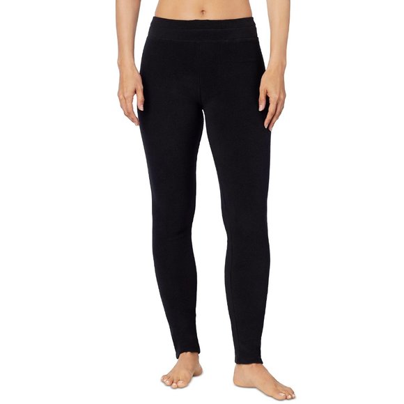 Cuddl Duds Pants - Cuddl Duds Petite Fleecewear with Stretch Leggings  Black size PXL